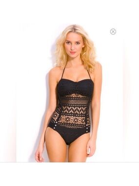 ROBIN PICCONE, Black One Piece Bathing Suit